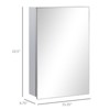 SEVOBAL Bathroom Storage Cabinets Wall Mounted Medicine Cabinet with Mirror and Shelves for Bathroom, Silver, 15.3"*4.8"*23.5" - 3 of 4