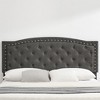 Queen Size Platform Bed Frame, Modern Gray Upholstered Bed Frame with a Height-Adjustable Button-Tufted Headboard, Noise Free Wood Slats Mattress - 2 of 4