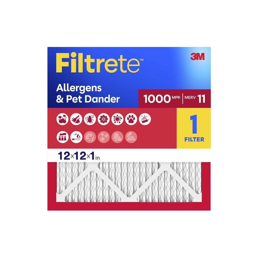 Photos - Other Appliance Accessories 3M Filtrete 12x12x1 Allergen Defense Air Filter 1000 MPR: MERV 11, Electrostatic, Captures Dust & Pollen, Furnace Compatible 