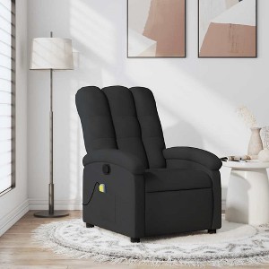 vidaXL Massage Recliner Chair Black Fabric - 1 of 4