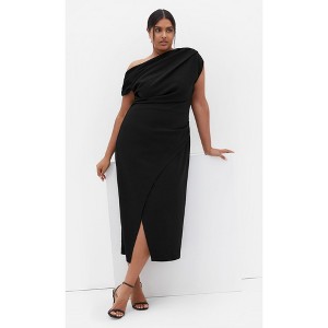 Women's Plus Size Sassy Off Shoulder Dress - black | CITY CHIC - 1 of 4
