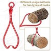 25in Jaw Opening Log Lifting Tongs, O-Ring, 2 FT Heavy Duty Felled Timber Claw Hook, Grapple Timber Claw, Lumber Skidding Tongs Logging Grabber - 4 of 4
