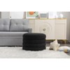 NicBex Round Velvet Storage Ottoman Footrest Stool with Wooden Shelf, Multi-Functional Bench for Living Room, Bedroom & Entryway - 3 of 4