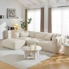 4-Seater Sofa with Detachable Footstool, Sofa for Living Rooms, Double-Needle Cut Fabric Sofa with Sponge Cushions-Coolbibila - 3 of 4
