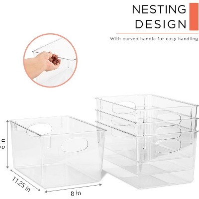Sorbus 2 Pack Large Clear Storage Bins - for Kitchen, Fridge, Cabinet, Pantry Organization and Storage — фото 2