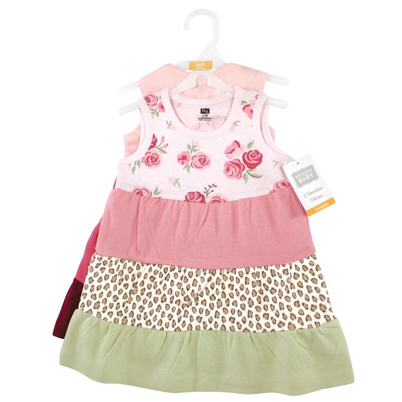 Hudson Baby Baby Girls Cotton Dresses, Blush Rose Leopard, 2 of 5