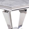 Acme Furniture Satinka Faux Marble Top Accent Table Light Gray/Silver Finish - 4 of 4