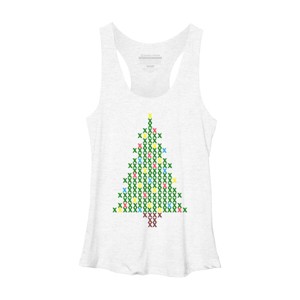 Women's Design By Humans Christmas Tree Cross Stitch By BettySue Racerback Tank Top - 1 of 3