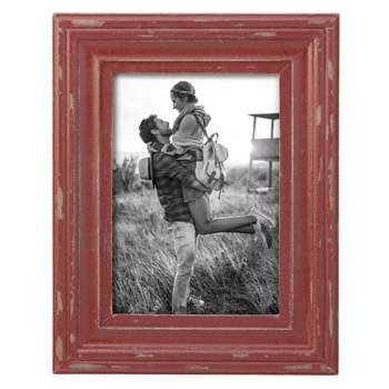 Red Decorative Distressed Wood Picture Frame - Foreside Home & Garden