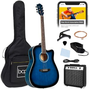 Best Choice Products Beginner Acoustic Electric Guitar Starter Set 41in w/ Wood Cutaway Design, Gig Bag - 1 of 4