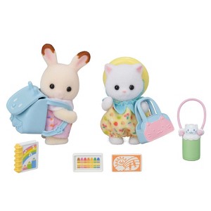 Calico Critters Nursery Friends Walk Along Duo, Set of 2 Collectible Doll Figures with Accessories - 1 of 4