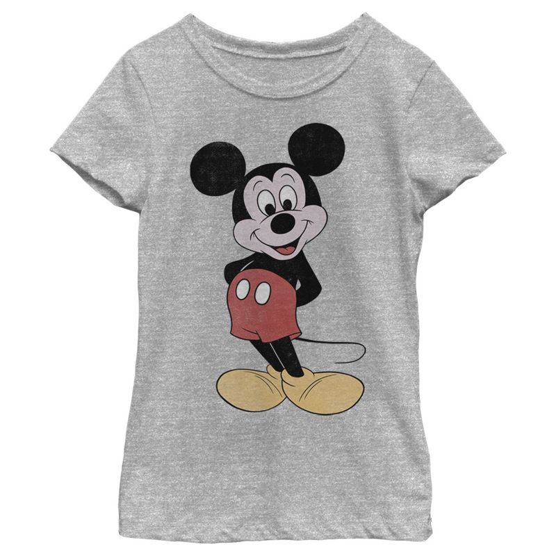 Girl's Disney Mickey Mouse Classic Cartoon Smile T-Shirt, 1 of 6