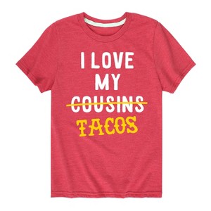 Boys' - Instant Message - I Love My Cousin's Tacos Short Sleeve Graphic T-Shirt - 1 of 4