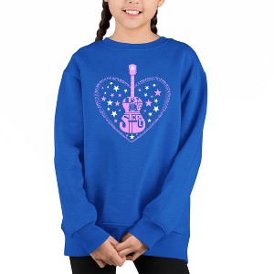LA Pop Art It's A Love Story - Girl's Word Art Crewneck Sweatshirt - 1 of 4