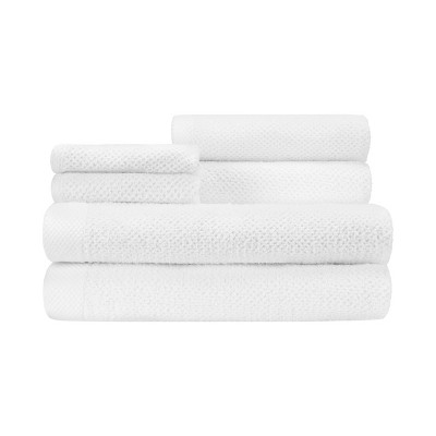 6pc Adele Bath Towel Set White - CARO HOME