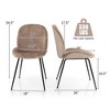 Costway Dining Chair Set of 2 Modern Upholstered Velvet Accent Leisure Chair Kitchen - 3 of 4