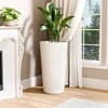 AZL1 Life Concept Planters City Flora Stylish 2Pcs Ribbed Plastic Tall Planters Ideal for Contemporary Design Fans and Gardeners, White, 13"*13"*23.6" - 2 of 4