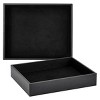 Juvale 2 Pack Faux Leather Valet Tray for Men, Velvet Catchall Organizer for Entryway, Nightstand, Keys, Wallet, Black, 10 x 8 x 2 In - 3 of 4