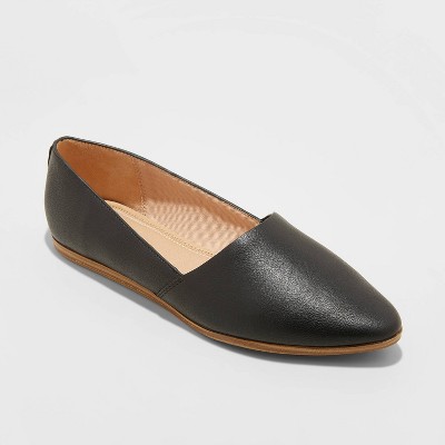 black flat loafers