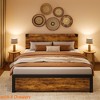 Full Bed/Queen Size/King Size Frame with 4 Drawers/without Drawers, Bed Frame with Storage, Metal Platform Bed Frame No Box Spring Needed - 3 of 4