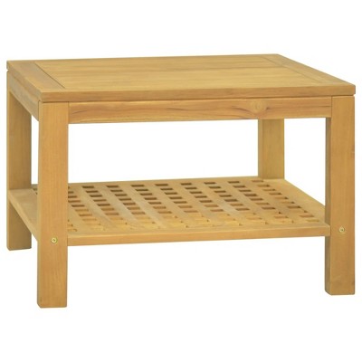 vidaXL Coffee Table 23.6 in.x23.6 in.x15.7 in. Solid Wood Teak