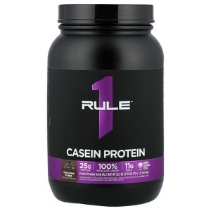 Rule One Proteins R1 Casein, Protein Powder Drink Mix, Chocolate Fudge, 2.01 lb (910 g) - 1 of 4