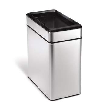 simplehuman Rectangular Metal Step Trash Can 10 Gallons 25 34 H x 15 1216 H  x 12 12 D Brushed Stainless Steel - Office Depot