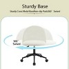 Mid-Back Adjustable Height Swivel 360 Degrees Office Desk Chair，Modern Upholstered Chairs Armless With Wheels-Cuddlewood - 4 of 4