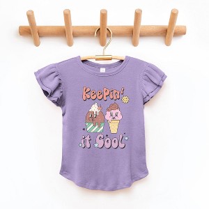 The Juniper Shop Keepin' It Cool Ice Cream Toddler Flutter Sleeve Tee - 1 of 2