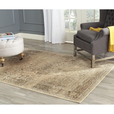 Hand-Knotted Warm Beige Round Wool & Viscose Blend Area Rug