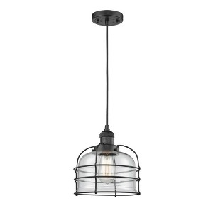 Bell Cage - 1 Light Cord Hung Mini Pendant In Traditional Style-10 Inches Tall and 9 Inches Wide - 1 of 1