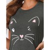 cheibear Women's Short Sleeve Summer Cute Cat Printed with Pockets Nightgowns - 4 of 4
