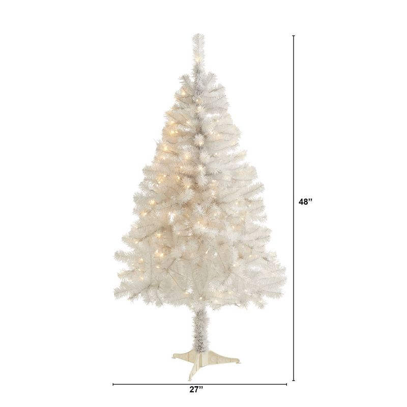 4ft Nearly Natural Pre-Lit LED White Artificial Christmas Tree Clear Lights, 3 of 8
