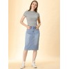 INSPIRE CHIC Women's Casual High Waist Back Slit Short Denim Skirts - 3 of 4