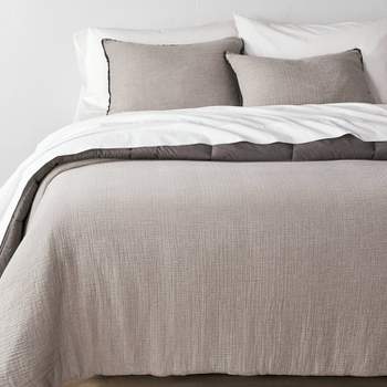Textured Chambray Cotton Comforter & Sham Set - Casaluna™