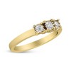 14K Yellow Gold Plated Silver 1/4 Cttw Diamond 3 Stone Illusion Plate Ring - 3 of 4