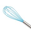 Unique Bargains 12" 6-Wire Whisk Hand Wash Stainless Steel Silicone Lake Blue Silver Tone - 3 of 4