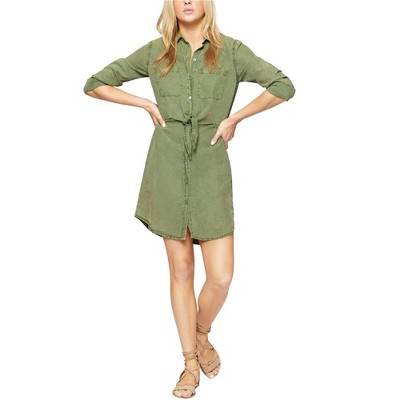 Sanctuary Clothing Womens Tie-Front Shirt Dress