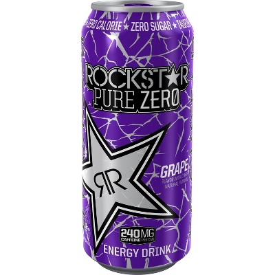 Rockstar Pure Zero Grape - 16 fl oz Can – Target Inventory Checker ...