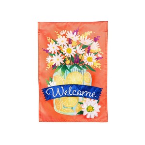 Evergreen Jar of Lemons and Florals Applique Garden Flag 12 x 18 Inches Indoor Outdoor Decor - 1 of 4