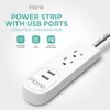 iHome Power Strip with USB Ports, 2 Outlets, 2.1A USB-A Ports, 3FT Braided Cord, Flat Plug, Powers 4 Devices - 2 of 4