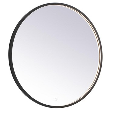 Elegant Lighting Pier 32 inch LED mirror with adjustable color temperature 3000K/4200K/6400K in black