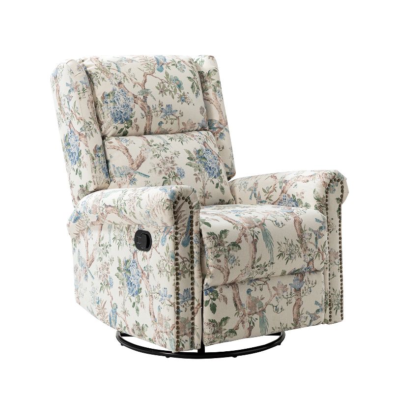 Franciscus Manual Swivel Transitional Glider Recliner with Nailhead Trims and Swivel Base | KARAT HOME, 2 of 11