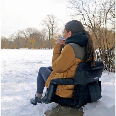 Royal Blue Heated Reclining Stadium Seat with Armrests