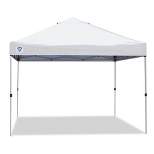 Z-Shade 10 x 10 Foot Peak Straight Leg Portable Instant Shade Tent Outdoor Canopy with Reliable Stakes, Steel Frame, and Carrying Bag, White