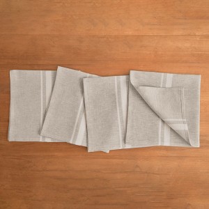 Solino Home Striped Linen Dinner Napkins | French Stripe - 1 of 4
