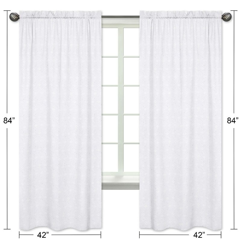 Sweet Jojo Designs Window Curtain Panels 84in. Eyelet White, 5 of 6