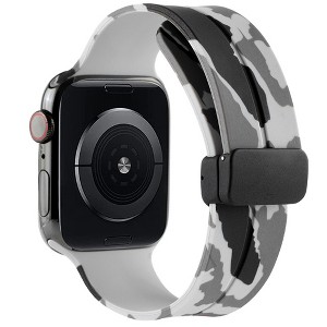 HTUTWOO Apple Watch Band Cool Camouflage Print Bands 42/44/ 45mm, Silicone Sport Wristband Strap for iWatch SE and Series 8/7/6/5/4/3/2/1 - 1 of 4