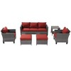 Sonkuki 6-Piece Patio Conversation Set with Side Table - 2 of 4