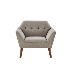 COWLOWN Mid Century Lounge Chair, Button Tufted Accent Chair with Armrests & Wood Legs - 1 of 4